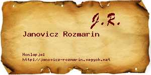 Janovicz Rozmarin névjegykártya